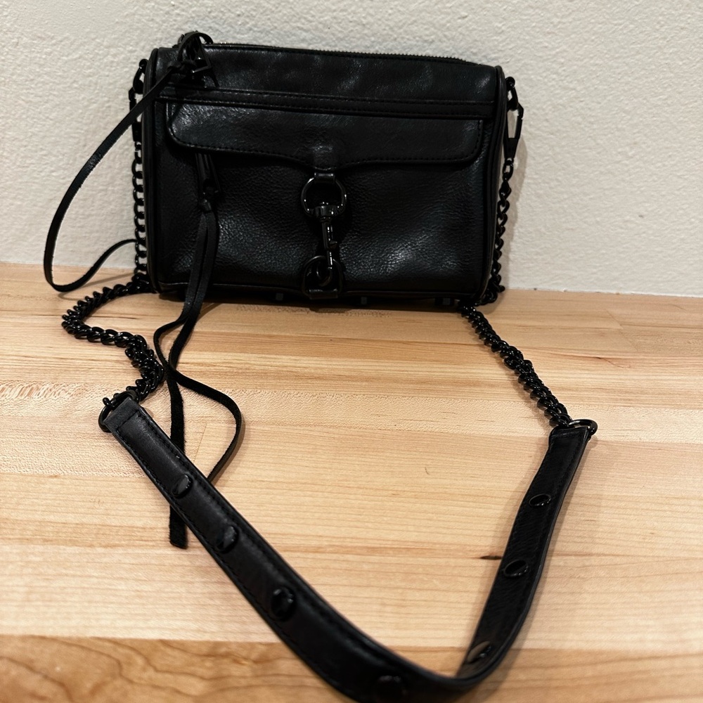 Rebecca Minkoff M.A.C. Mini Black Leather Crossbody Bag